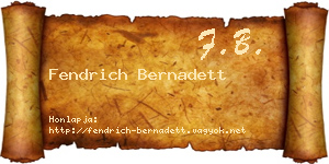 Fendrich Bernadett névjegykártya