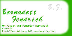 bernadett fendrich business card